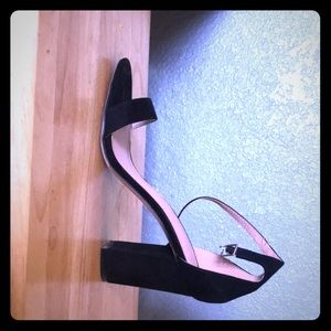 Black open toe heels